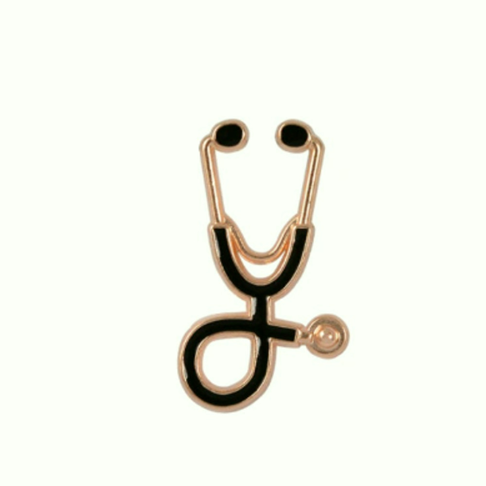 Medical Black Stethoscope Enamel Pins 253